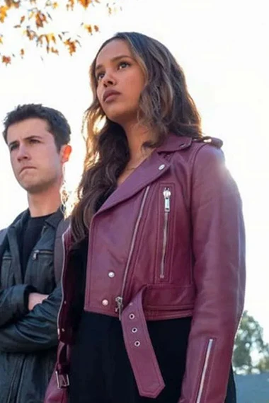 13 Reasons Why Jessica Davis Maroon Leather Jacket