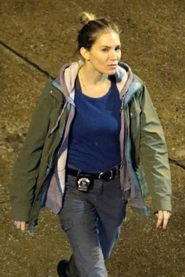 Sienna Miller Frankie Burns 21 Bridges Green Cotton Jacket