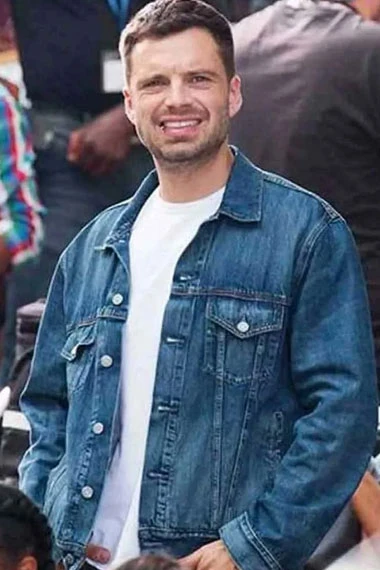 Nick Fowler Sebastian Stan The 355 Movie Blue Denim Jacket