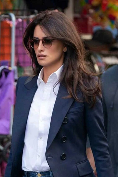 Graciela Rivera The 355 Penelope Cruz Blue Cotton Blazer