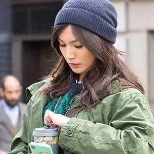 Gemma Chan Leather Jackets And Cotton Coats Collection
