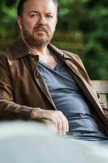 Tony Johnson Ricky Gervais After Life Brown Cotton Jacket
