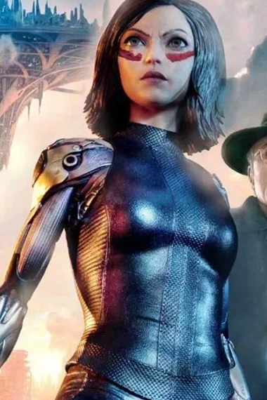 Rosa Salazar Alita Battle Angel Alita Black Leather Vest