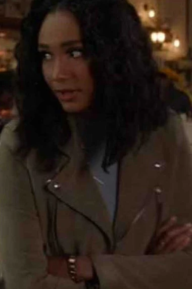 Layla Keating Greta Onieogou All American Beige Suede Jacket