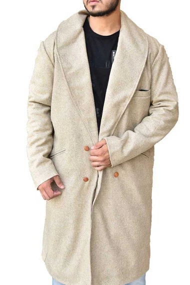 Mr Wednesday Ian Mcshane American Gods TV Show Beige Wool Coat