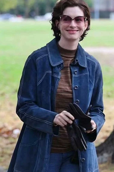 Anne Hathaway Armageddon Time Esther Graff Blue Denim Coat