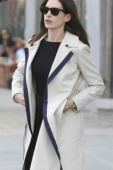 Anne Hathaway The Intern Jules White Cotton Long Trench Coat