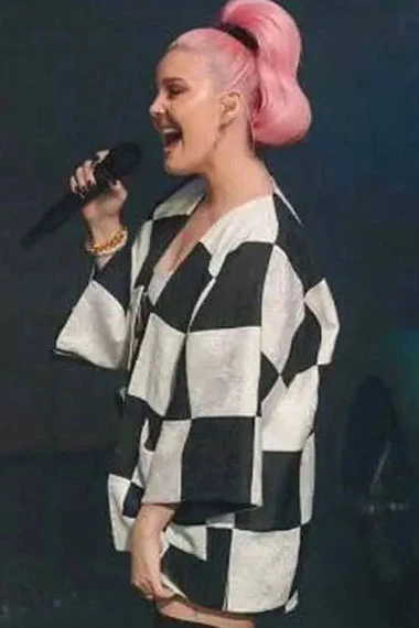 Our Song Anne Marie Black And White Cotton Plaid Jacket