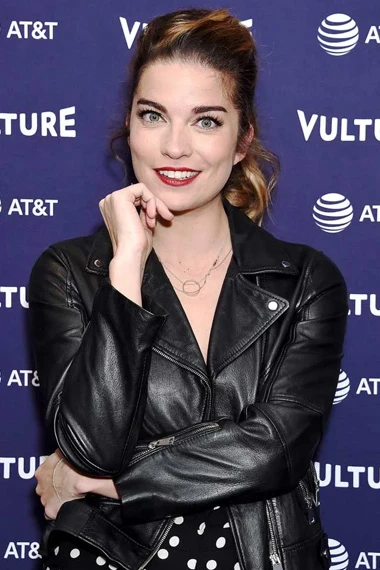 Annie Murphy Vulture Event Los Angeles Biker Leather Jacket