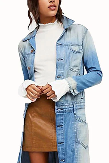 Arrow TV Show Zoe Ramirez Andrea Sixtos Blue Denim Trench Coat
