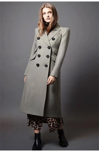 Zoe Ramirez Andrea Sixtos Arrow TV Show Grey Wool Trench Coat arrow-andrea-sixtos-wool-coat