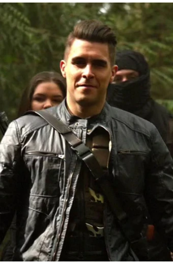 Josh Segarra Adrian Chase Arrow TV Show Black Leather Jacket adrian-chase-arrow-black-leather-jacket