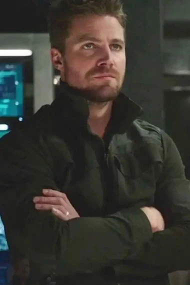 Stephen Amell Arrow TV Show Oliver Queen Green Cotton Jacket