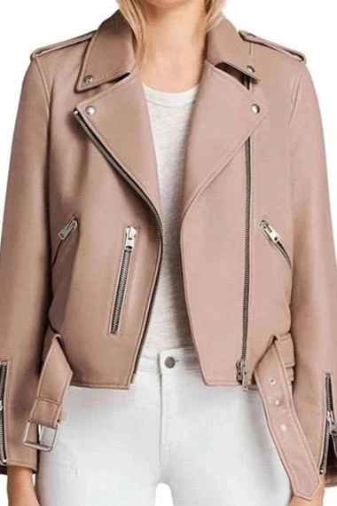 Thea Queen Arrow Speedy Willa Holland Beige Leather Jacket