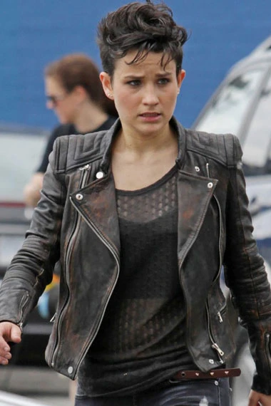 Arrow TV Show Sin Bex Taylor Klaus Biker Black Leather Jacket