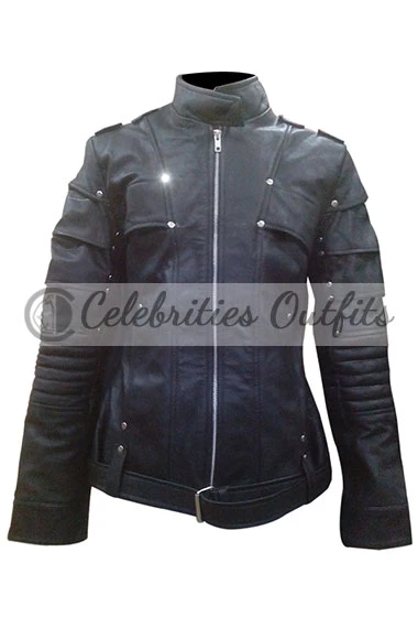 Katie Cassidy Arrow Black Canary Lance Laurel Siren Jacket black-canary-arrow-black-leather-jacket