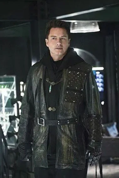 John Barrowman Arrow TV Show Dark Archer Malcolm Merlyn Coat