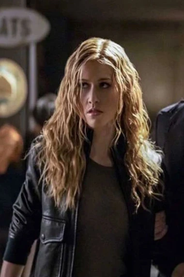 Arrow Katherine McNamara Mia Smoak Bomber Black Leather Jacket
