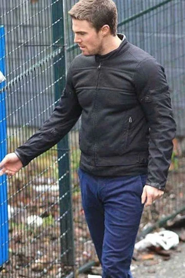 Stephen Amell Arrow TV Show Oliver Queen Black Cotton Jacket