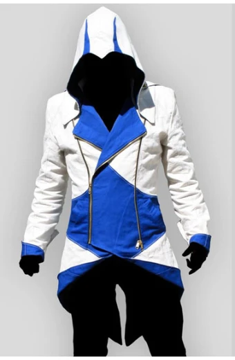 Connor Kenway Assassins Creed Blue And White Cosplay Coat connor-kenway-assassins-creed3-jacket