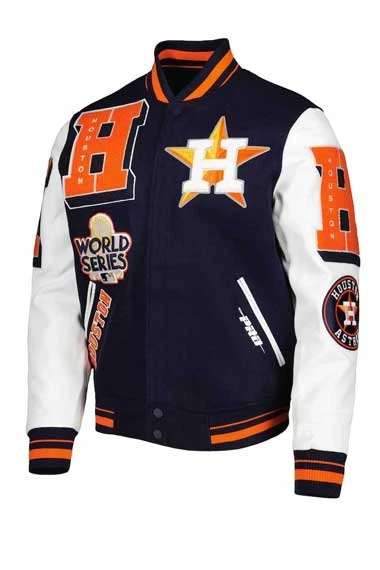 Houston Astros World Series Mash Up Logo Varsity Bomber Jacket