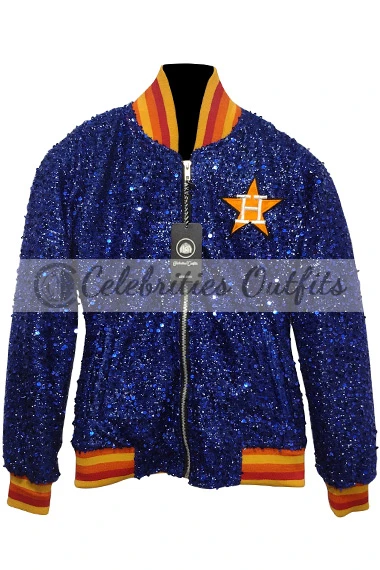 Houston Astros Blue Sparkle Sequin Varsity Bomber Jacket houston-astros-sparkle-jacket