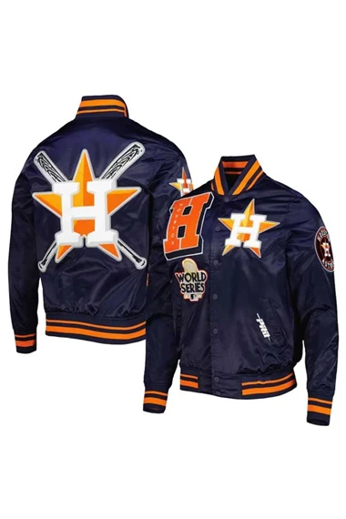Houston Astros World Series Mash Up Logo Varsity Bomber Jacket