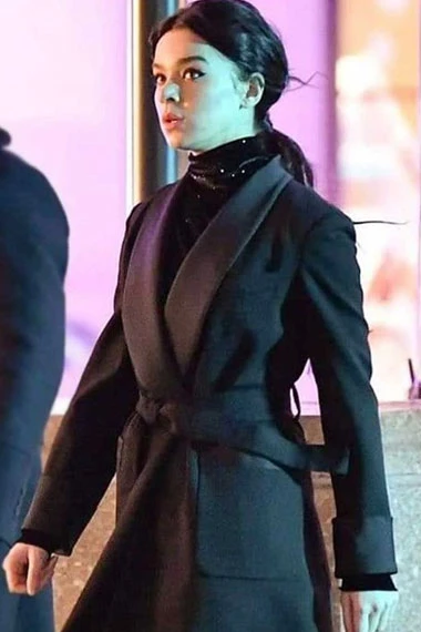 Hailee Steinfeld Kate Bishop Hawkeye Black Wool Trench Coat