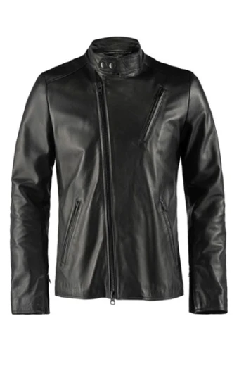 Iron Man Robert Downey Jr Tony Stark Biker Black Leather Jacket iron-man1-tony-stark-leather-jacket