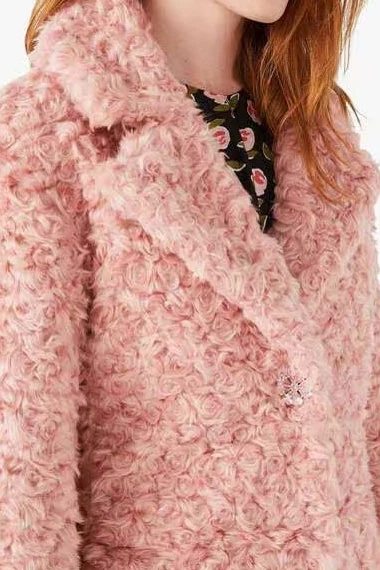 Mary Hamilton Batwoman Nicole Kang Jewel Button Teddy Coat