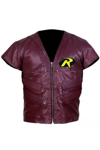 Batman Arkham City Timothy Drake Robin Burgundy Cosplay Vest batman-arkham-city-robin-vest