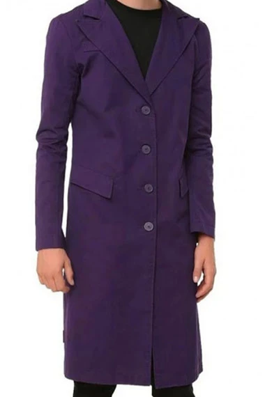 The Dark Knight Joker Heath Ledger Purple Long Trench Coat