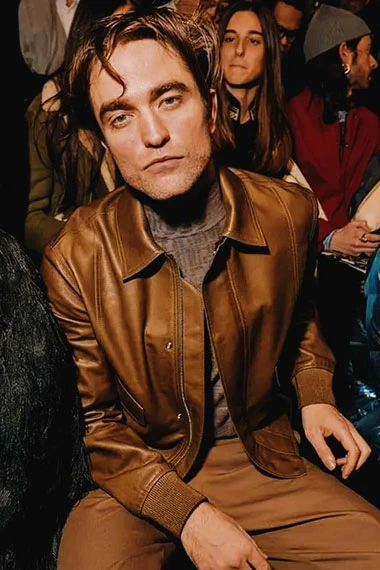 Bruce Wayne The Batman Robert Pattinson Brown Leather Jacket