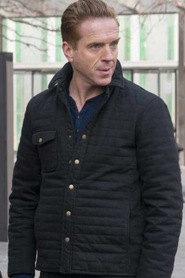 Bobby Axelrod Damian Lewis Billions Black Quilted Jacket