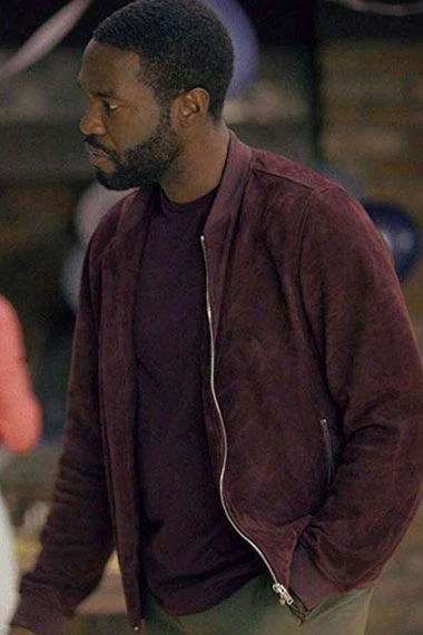 Karl Black Mirror Yahya Abdul-Mateen Maroon Bomber Jacket