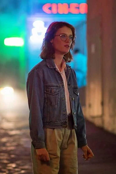 Yorkie Black Mirror TV Show Mackenzie Davis Blue Denim Jacket