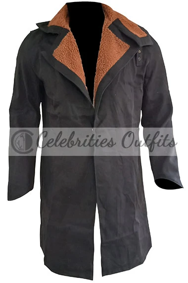 Blade Runner 2049 K Ryan Gosling Long Trench Shearling Coat
