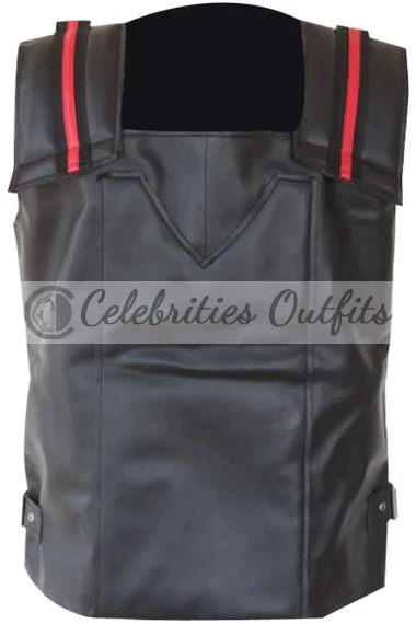 Wesley Trent Snipes Blade Mens Tactical Black Leather Vest blade-wesley-snipes-blade-vest