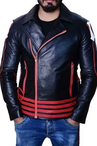 Freddie Mercury Bohemian Rhapsody Rami Malek Mens Biker Jacket