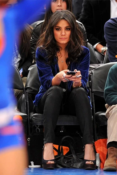 Vanessa Hudgens Open Front Blue Velvet Moon Bolero Jacket