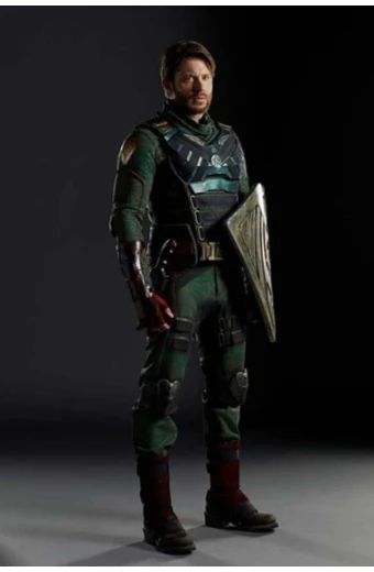 Soldier Boy Jensen Ackles The Boys TV Show Green Leather Vest the-boys-soldier-boy-vest