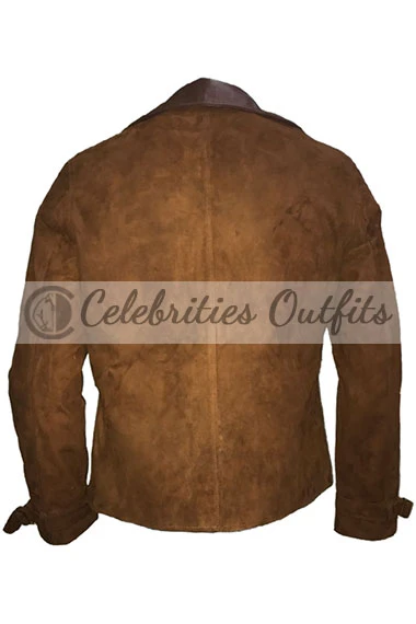 Max Vatan Brad Pitt Allied Movie Brown Suede Leather Jacket brad-pitt-allied-suede-jacket
