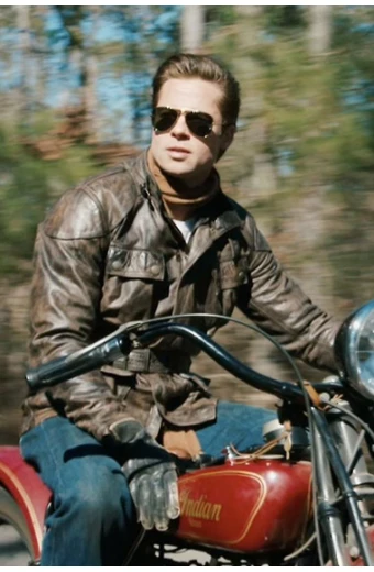 Brad Pitt Benjamin Button Vintage Biker Brown Leather Jacket brad-pitt-curious-case-benjamin-button-jacket