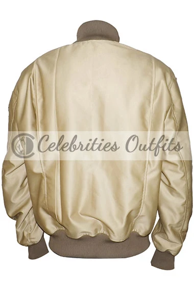 Wardaddy Fury Brad Pitt Kay Canvas Beige Satin Tanker Jacket brad-pitt-fury-tanker-jacket