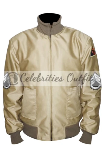 Wardaddy Fury Brad Pitt Kay Canvas Beige Satin Tanker Jacket brad-pitt-fury-tanker-jacket