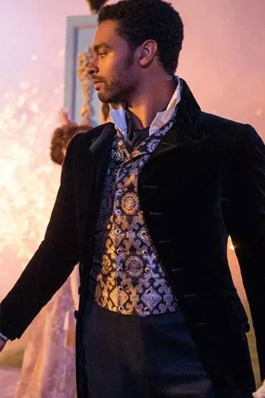 Rege Jean Page Simon Basset Bridgerton Black Velvet Tailcoat
