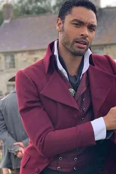 Simon Basset Bridgerton Rege Jean Page Red Velvet Tailcoat