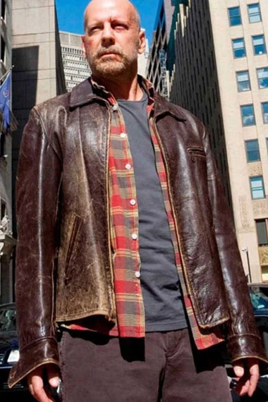 Bruce Willis Surrogates Tom Greer Leather Jacket