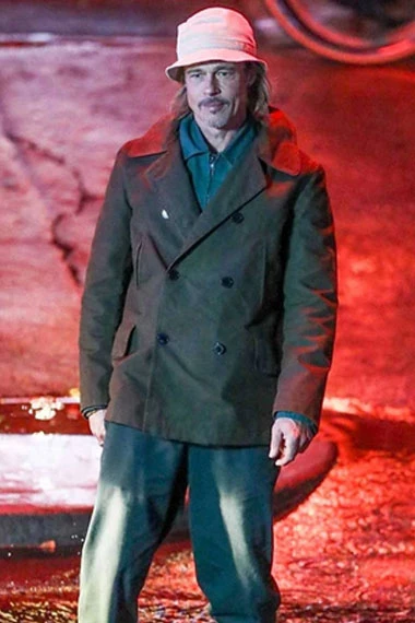 Ladybug Brad Pitt Bullet Train Green Cotton Trench Coat