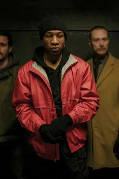 Rafe Drummond Jonathan Majors Captive State Red Bomber Jacket